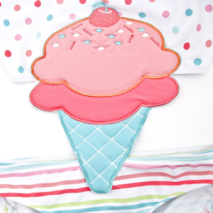 New Big Children's Ice Cream Hot Spring One-piece Swimsuit