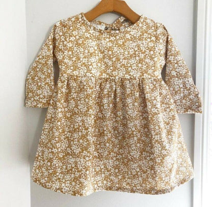 New Arrival Baby Girls Dress Cute Floral Long Sleeve Kids