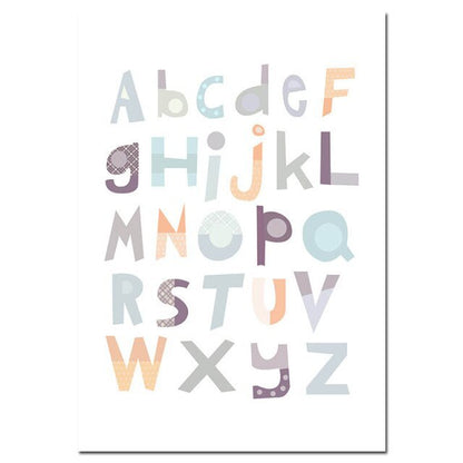 Alphabet Baby Nursery Wall Art Canvas Painting