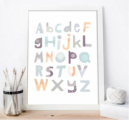 Alphabet Baby Nursery Wall Art Canvas Painting